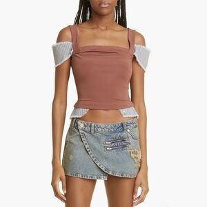 Miaou Renata Corset Top in Cocoa